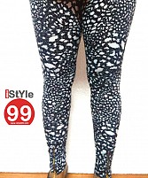 Modern Stretchable Legging with Ankle Zipper - Black Print