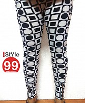 Checker Stretchable Legging with Ankle Zipper