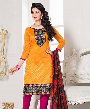Chanderi Cotton Embroidered Salwar Suit @ Rs629.00