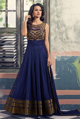 Blue Semi Stitched Party Wear Salwar Suit @ Rs4357.00