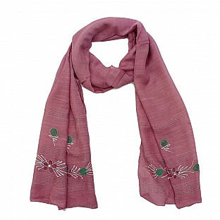 Viscose Embroidered Pink Scarf @ Rs217.00
