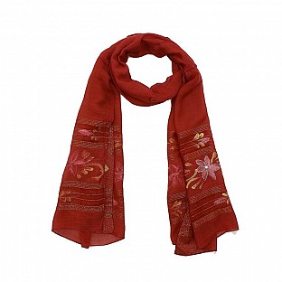 Viscose Embroidered Maroon Scarf @ Rs217.00