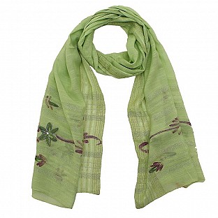 Viscose Embroidered Green Scarf @ Rs217.00
