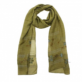 Viscose Embroidered Light Mendi Scarf @ Rs217.00