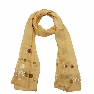 Viscose Embroidered Cream Scarf @ Rs217.00