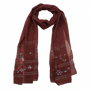 Viscose Embroidered Dusty Pink Scarf @ Rs217.00