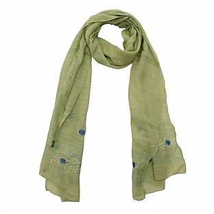 Viscose Embroidered Green Scarf @ Rs217.00