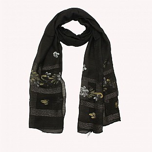 Viscose Embroidered Black Scarf @ Rs217.00