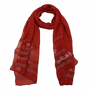 Viscose Embroidered Maroon Scarf @ Rs217.00