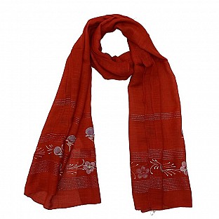 Viscose Embroidered Red Scarf @ Rs217.00