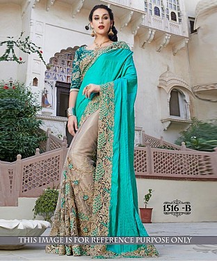 Designer Firozy Georgette Saree With Firozy Banglori Silk Blouse Fabric @ Rs3090.00