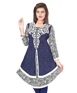 Blue Georgette Embroidered Kurti @ Rs803.00