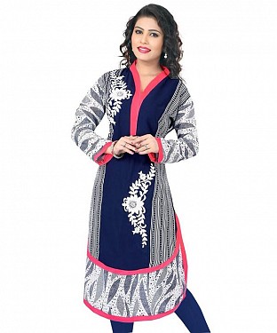 Blue Georgette Embroidered Kurti @ Rs803.00