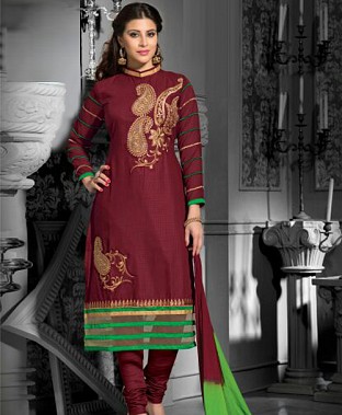 Embroidered  Designer Cotton Suit @ Rs400.00