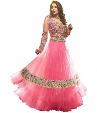 Lady Fashion Villa pink designer salwar suit @ Rs1076.00