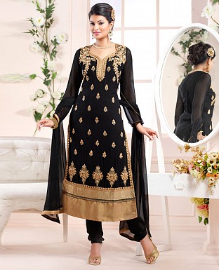 sayali latest black gold Straightfit salwar suit @ Rs2059.00