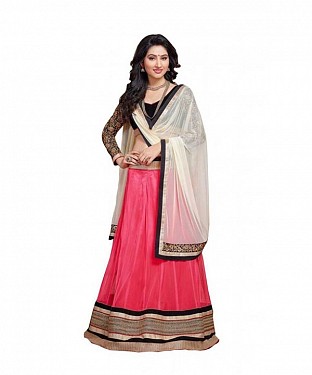 Multicolor Net Embroidered Unstiched Lehenga Choli And Dupatta set @ Rs2471.00