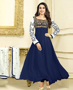 Beautiful Latest Hot Karishma Kapoor Blue Anarkali Suit @ Rs1081.00