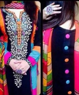 Lady Fashion Villa black designer salwar suit @ Rs866.00