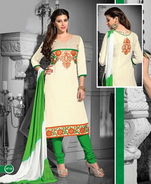 Embroidered  Designer Cotton Suit @ Rs400.00