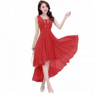 Vandvshop New Red Georgette Designer Western Dress @ Rs829.00