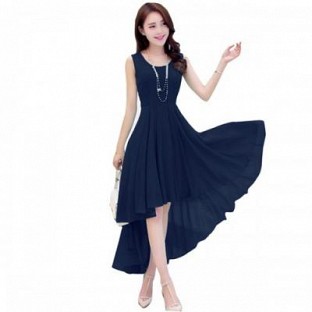 Vandvshop New Dark Blue Georgette Designer Western Dress @ Rs829.00