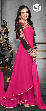 Karishma pink plazo style anarkali salwar suit @ Rs1724.00