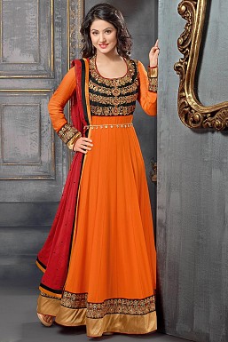 New Fancy Orange color Anarkali suit @ Rs1029.00