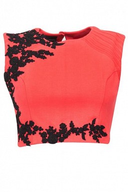 Orange Beautiful Embroidered Designer Unstitched Blouse @ Rs617.00
