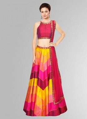 Navratri Special Pink Color Designer Semi Stitched Lehenga Choli @ Rs1669.00