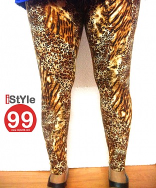 Modern Stretchable Legging with Ankle Zipper - Animal Print @ Rs360.00