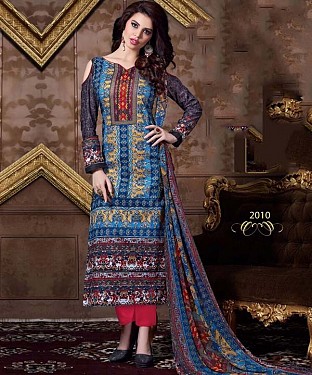 Unstitched Long Straight Pakistani printed suit @ Rs1051.00