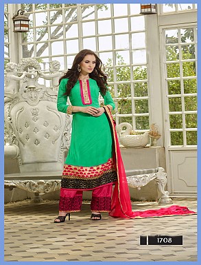 Thankar Latest Designer Heavy Paroot and Pink Embroidery Straight Suit @ Rs2039.00