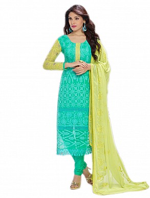 THANKAR NEW DESIGNER SKY BLUE AND YELLOW STRAIGHT SUIT @ Rs1112.00