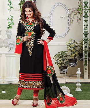 Exclusive Heavy Printed Designer Black Straight Suits @ Rs1112.00