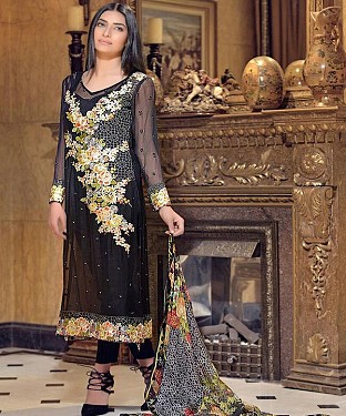 NEW ARRIVAL BLACK STRAIGHT SUIT @ Rs1977.00
