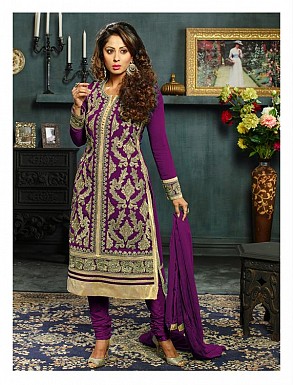 New Attractive Purple Straight Suit @ Rs3027.00