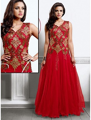 New Attractive Red Anarkali Suit @ Rs1173.00