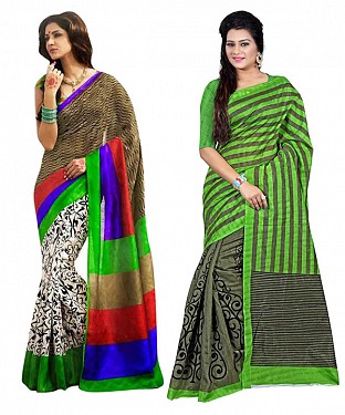 COMBO ONE MULTY PRINTED SAREE AND PARROT PRINTED SAREE @ Rs926.00