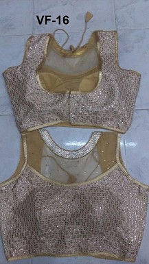 Panchi Golden Banglori Silk Embroidered Stitched Blouse @ Rs876.00
