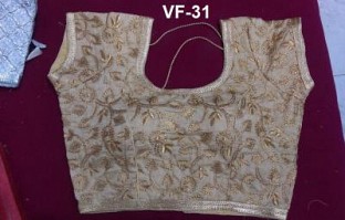 Panchi Golden Banglori Silk Embroidered Stitched Blouse @ Rs767.00