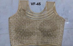 Panchi Golden Banglori Silk Embroidered Stitched Blouse @ Rs674.00