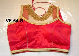 Panchi Red Banglori Silk Embroidered Stitched Blouse @ Rs792.00