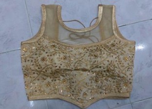 Panchi Golden Banglori Silk Embroidered Stitched Blouse @ Rs705.00