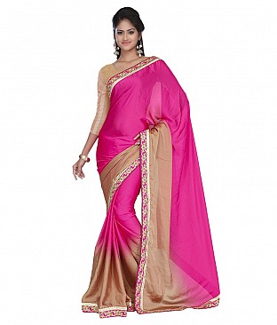 Style Sensus Pink Faux Georgette Saree @ Rs2471.00