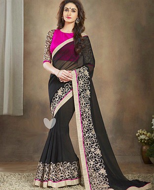 Georgette Embroidered Saree with Banglori Slik Blouse @ Rs1803.00