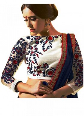 VANDVLatest White Beautiful Embroidered Designer Unstitched Blouse @ Rs864.00