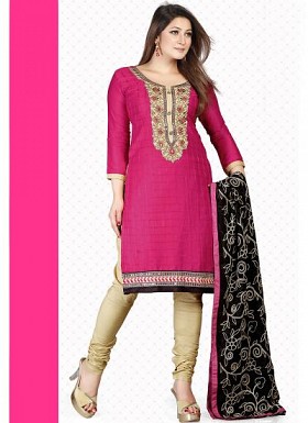 vandv New Pink & Cream Satin Dress Material @ Rs1359.00
