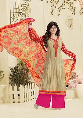 Designer unstitched Lawn cotton embroidered straight suit @ Rs1175.00