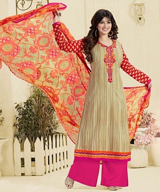 Designer Unstitched Lawn cotton embroidered straight suit @ Rs1175.00